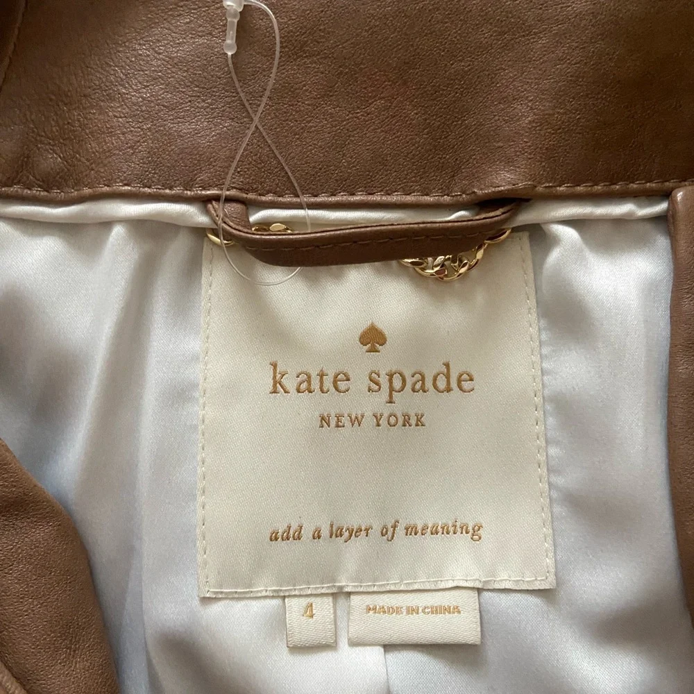 Kate Spade Dorothy Tan Blazer with Bow Accent